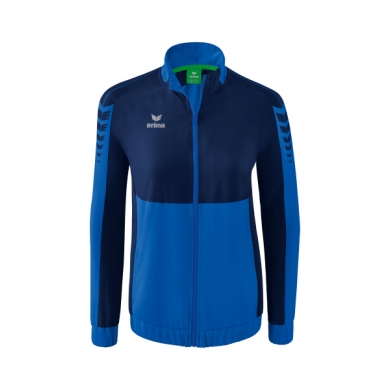 Erima Präsentationsjacke Six Wings (100% Polyester, Stehkragen, taillierter Schnitt) royalblau/navyblau Damen